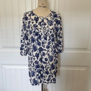 Fig and Flower Blue and White Floral Midi Dress